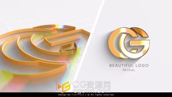 AE模板-经典优雅闪光金色标志动画Beautiful logo reveal