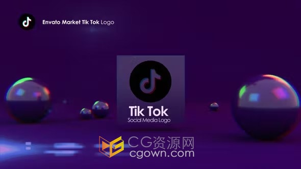 抖音标志tiktok-logo动画片头-AE模板