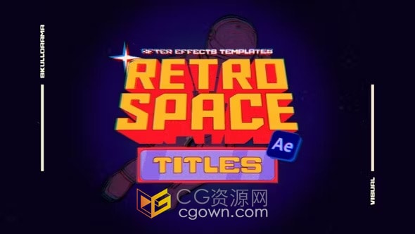 AE与PR模板-20个复古太空标题火箭飞船宇宙空间游戏电影动画标题