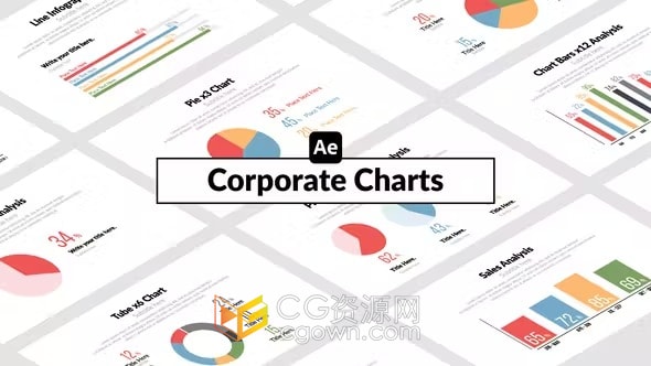 可视化数据公司信息图表展示业务数据业绩表现-AE模板