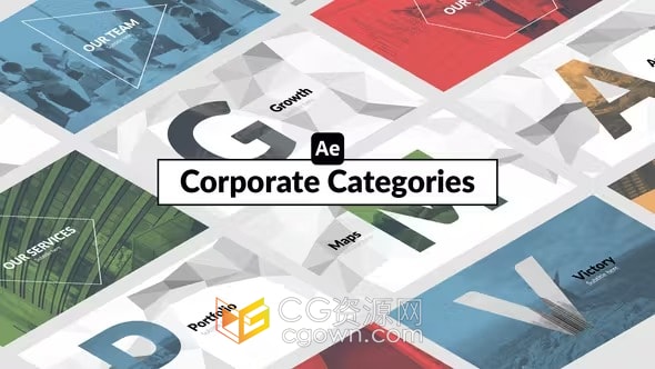 Corporate Categories公司不同部分介绍企业宣传视频-AE模板