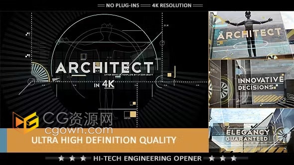 建筑师和建筑简介宣传介绍视频动画-AE模板下载