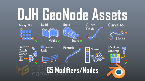 Blender插件Djh GeoNode Assets v10集合更新2024年5月