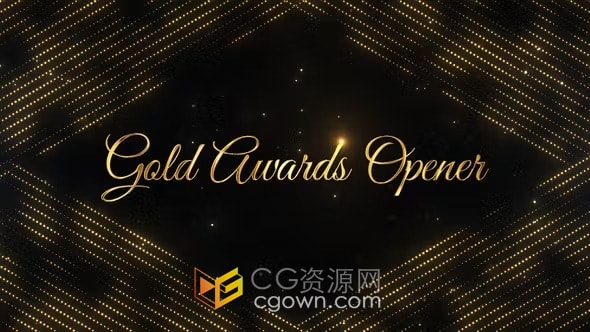 豪华金色粒子背景金色标题颁奖晚会揭幕战-AE模板