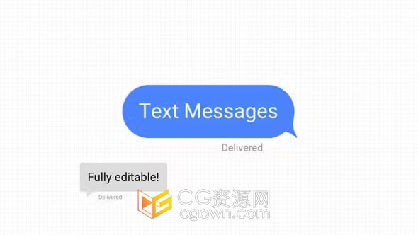 5 条短信对话聊天气泡社交媒体语音文本消息-AE模板