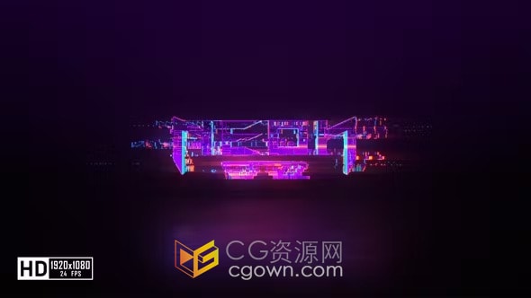 AE模板-故障霓虹灯标志动画Glitch Neon Logo Reveal