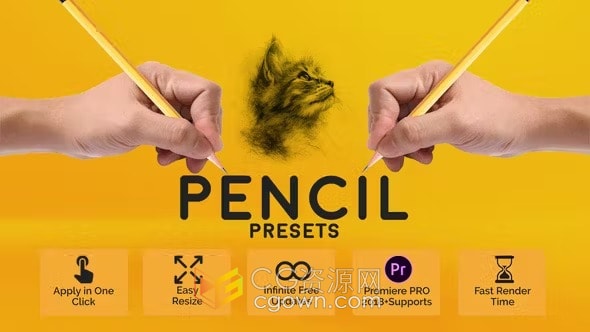 10种铅笔素描艺术效果叠加预设-PR模板免费下载