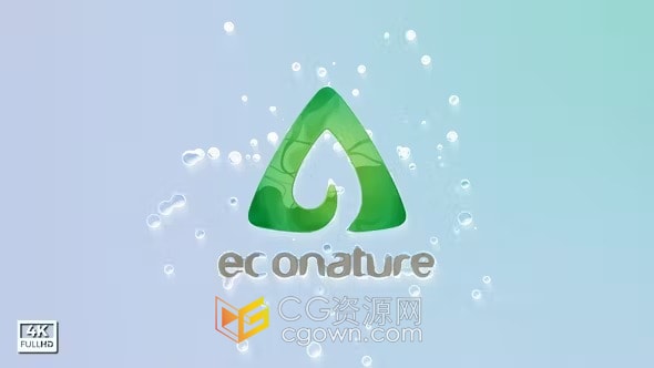 LOGO演绎水珠水滴动画效果企业标志片头-AE模板