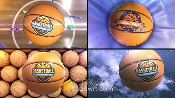 AE模板-体育项目篮球比赛视频介绍片头Basketball Bumper
