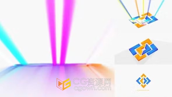 AE模板-闪亮的彩色线条勾勒公司标志动画