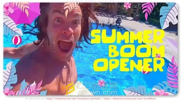 制作海滩派对夏季泳池活动酒店或海滨度假周视频短片-AE模板