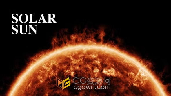 AE模板-4个太阳表面动画太阳背景宇宙科普视频素材