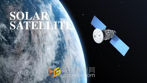3个地球人造卫星场景航天科普视频素材元素-AE模板