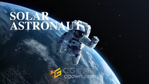 AE模板-地球动画背景3个宇航员场景航天科普视频素材