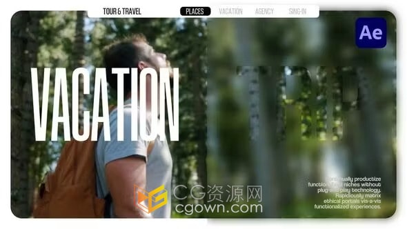 旅行故事及旅行社宣传片开场-AE模板
