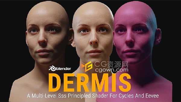 Blender插件Dermis Shader v1.1多级SSS皮肤着色器