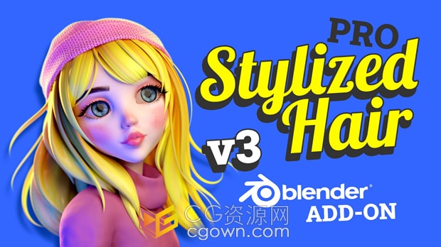 Blender插件Stylized Hair PRO v3.1.4头发曲线系统发型编辑工具