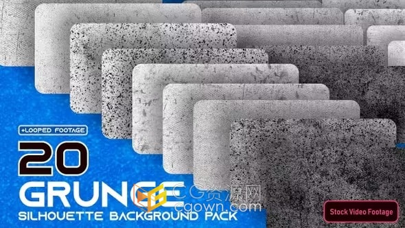 20个抽象纹理颗粒风格视频素材Grunge Silhouette Background Pack