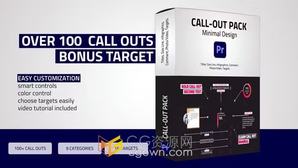 9大类别独特的Call – Outs Pack100+呼出标注标题-PR模板