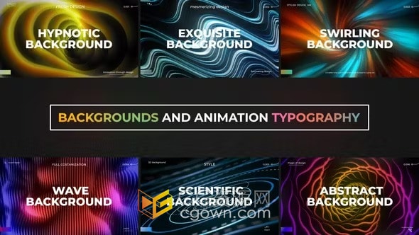 色彩缤纷霓虹灯背景和动画排版标题-AE模板