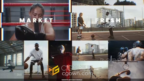 AE模板-体育赛事宣传短片节奏跺脚风格视频开场vlog