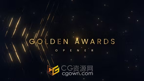 AE模板-颁奖典礼公司年会时尚晚会包装金色背景标题开幕式