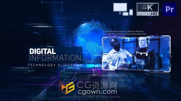 数字信息技术幻灯片现代高科技AI企业宣传视频-AE模板