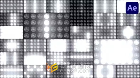 AE模板-30种明亮聚光灯闪光场景适用LED屏幕视觉背景视频投影
