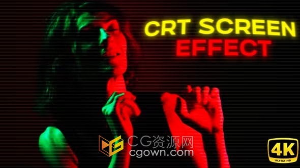 AE模板-CRT屏幕效果元素叠加CRT Screen Effect
