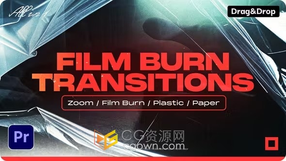 影片刻录转场Film Burn 过渡效果-PR模板