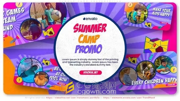 AE模板-儿童教育假期夏令营介绍青少年研学游乐场广告宣传