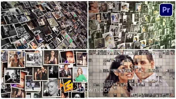 最多150张照片3D照片墙相册展示-PR模板