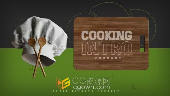 AE模板-新鲜蔬果烹饪食材动态动画演绎烹饪节目饮食视频开场