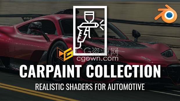 Blender插件Carpaint Collection超逼真汽车漆着色器材质