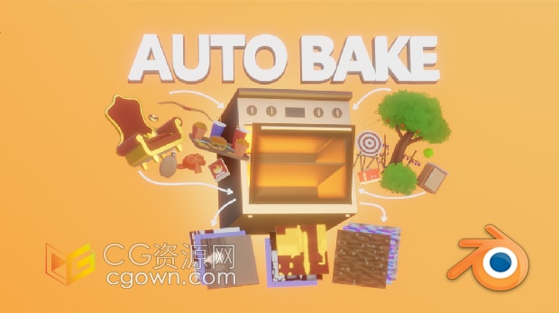 Blender 4.1插件Auto Bake v1.5纹理烘焙器和导出器