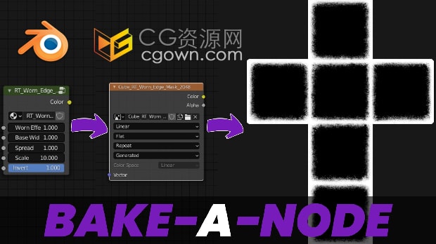 Blender插件Bake-A-Node v4.3.0着色器节点输出烘焙到图像纹理