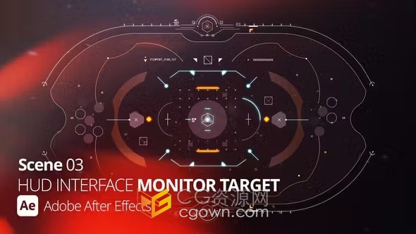 HUD界面Monitor Target 03监视器目标科技感监控元素-AE模板
