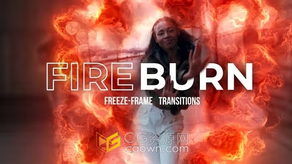 DR达芬奇模板-火焰燃烧冻结特效过渡适用于汽车视频运动开场战斗宣传片