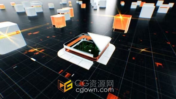高科技立方体3D数字盒子揭示LOGO开场-AE模板