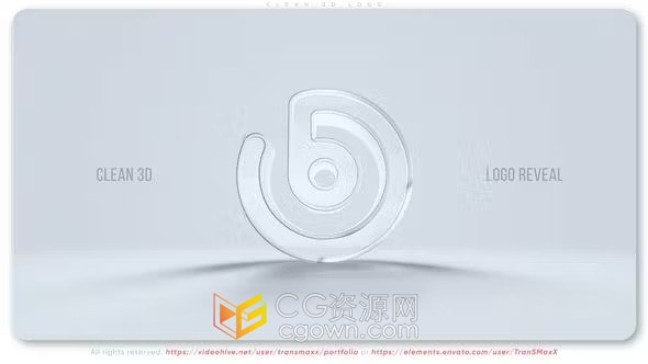 AE模板-白色和干净的风格时尚3d标志企业新品牌游戏LOGO动画