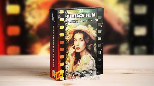 怀旧电影胶片效果10个不同的复古老电影效果叠加-PR模板工程