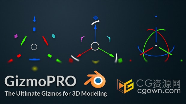 Blender插件Gizmo Pro v4.1中心轴点位置移动控制工具