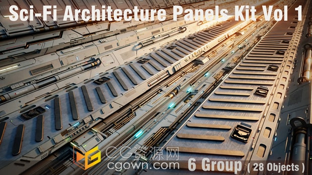 3D模型-科幻建筑场景套件Sci-Fi Architecture Panels Kit Vol 01