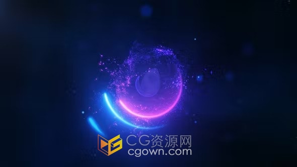 霓虹燈光線環(huán)繞粒子動(dòng)畫現(xiàn)代企業(yè)品牌LOGO片頭-AE模板