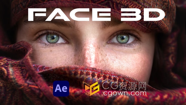 AE脚本Face 3D v1.0.2照片转三维效果摄像机空间视差动画