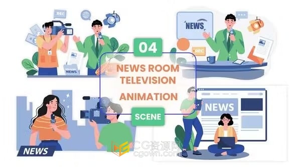 AE模板-电视新闻动画场景News Television Animation Scene