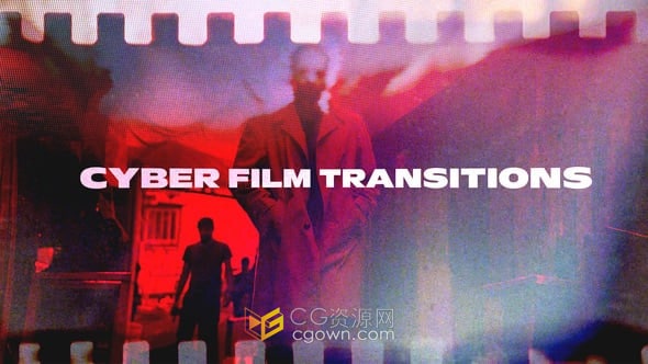 免费下载PR模板10个电影胶片效果转场Cyber FIlm Transitions