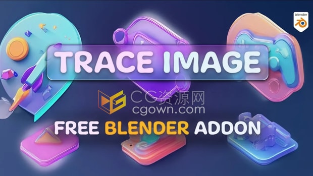 Blender 4.2插件Image Trace Generator v1.0将图像转换为3D形状