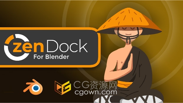 Blender插件Zen Dock V1.1.1自定义功能按钮管理控制