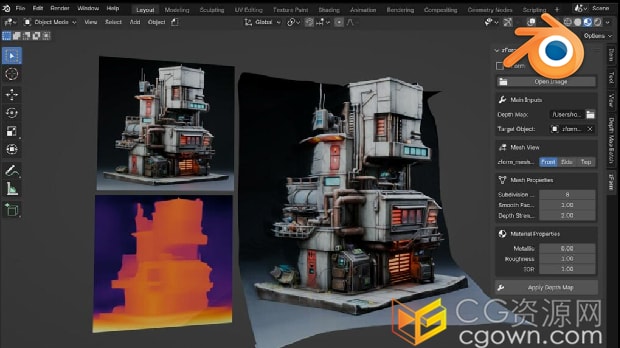 Blender插件zForm V1.0.4深度图和图像转换为3D模型